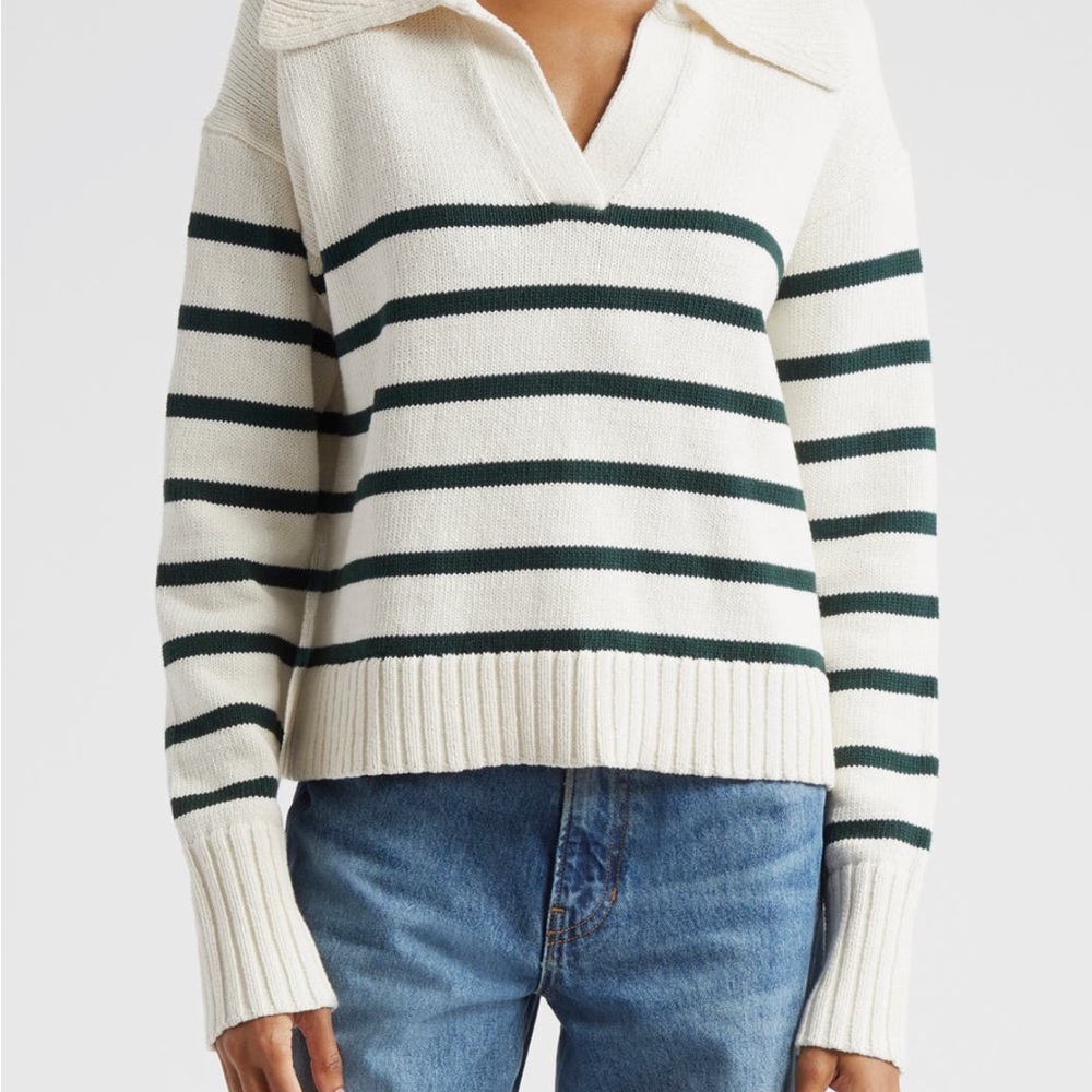 Veronica Beard Jovie Stripe Cotton Sweater